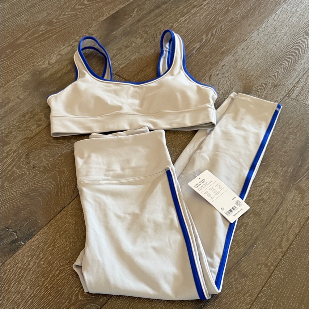 Athleta White and Blue Sports Set